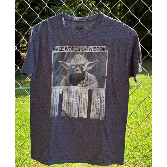 Star Wars Jedi Yoda “Free Words of Wisdom” Graphic Tee - Men’s Medium - Picture 7 of 11